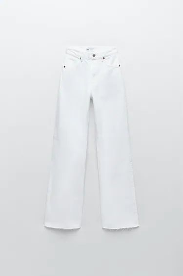 Women's Wide Leg Jeans | New Collection Online | ZARA Egypt Zara White Wide Leg Jeans Outfit, Where To Buy White Jeans, Zara Jeans White, Cute Zara Jeans, Zara White Jeans Outfit, White Jeans Zara, Cute Zara Clothes, Zara White Wide Leg Jeans, White Jeans Preppy