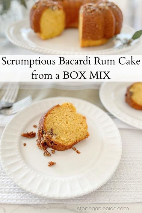 Key Lime Rum Cake, Booze Desserts, Rum Cake Recipe Easy, Bacardi Rum Cake, Stone Gable, Rum Cake Recipe, Pecan Ice Cream, Bacardi Rum, Make Ahead Desserts