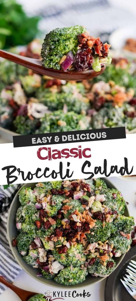 Bacon Broccoli Salad, Easter Salad Recipes, Best Broccoli Salad Recipe, Grilled Vegetable Salads, Easy Broccoli Salad, Bacon Broccoli, Broccoli Salad Bacon, Broccoli Salad Recipe, Bacon Salad