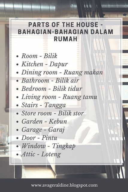 Beginner / Lesson 19 (Parts Of The House) || Learn Malay Through English || Malay Language Learning, Bahasa Isyarat Malaysia, Learn Malay, Malaysia House, Learn Indonesian, Struktur Teks, Malay Language, Materi Bahasa Inggris, Indonesian Language