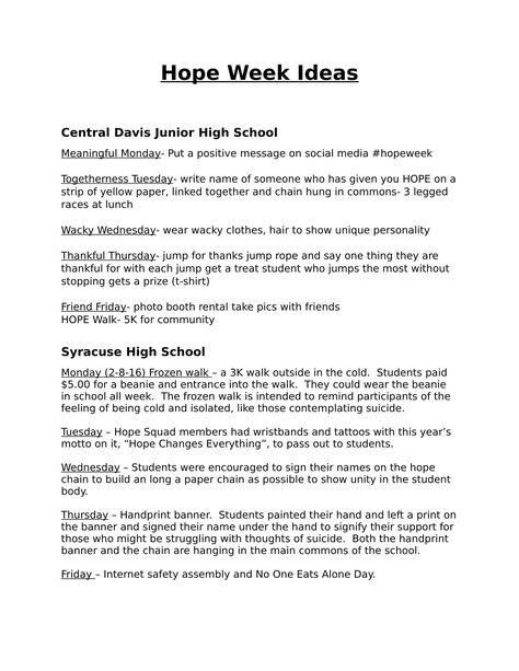 High School Pbis Ideas, Hope Squad Week Ideas, Hope Squad, High School Guidance Lessons, High School Group Counseling, Sel Topics For Middle School, Wacky Wednesday, Junior High School, Positive Messages