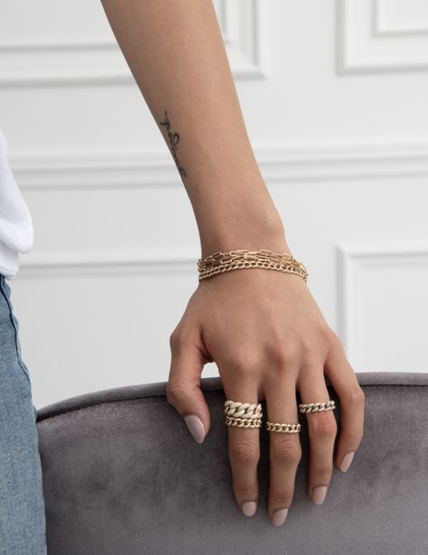 STREET STYLE Chain Link Ring, Street Style Jewelry, Bezel Set Diamond Ring, Stacked Rings, Link Ring, Solid Gold Bracelet, Baguette Diamond Rings, Diamond Choker, Solid Gold Chains