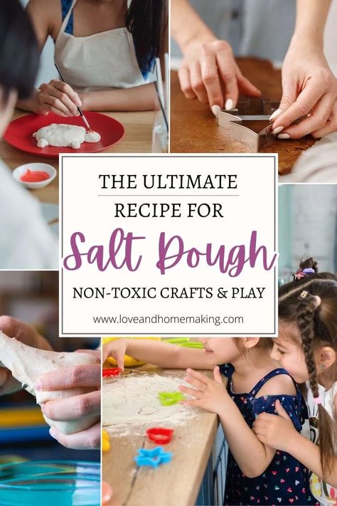 Best Salt Dough Recipe (No-Bake Air Dry) for Crafts and Play Salt Dough Recipe Uk, Salt Dough Recipe No Bake, No Bake Salt Dough Recipe, Salt Dough Jewelry, Best Salt Dough Recipe, Best Salt, Salt Dough Crafts, Salt Dough Recipe, Rock Salt