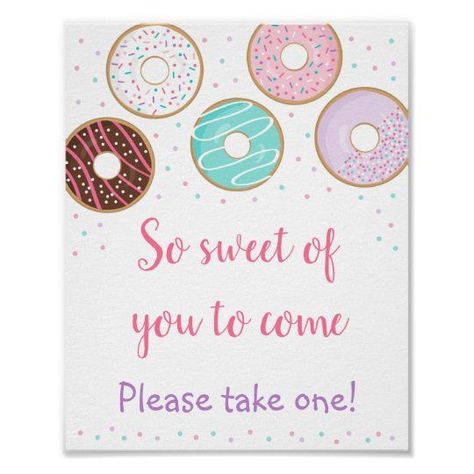 Donut Baby Sprinkle, Donut Themed Birthday Party, Dont Say Baby Game, Blue Donuts, Donut Decorations, Birthday Donuts, Donut Birthday Parties, Mimosa Bar Sign