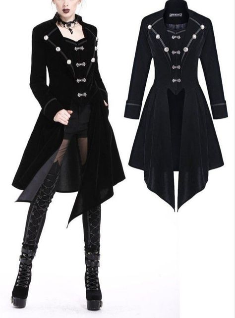 Gothic Fashion Modern, Gothic Fashion Dresses, Gothic Fashion Men, Detachable Jacket, Gothic Fashion Victorian, Blue Raven, Gothic Jackets, Rock And Roll Fashion, Dark In Love