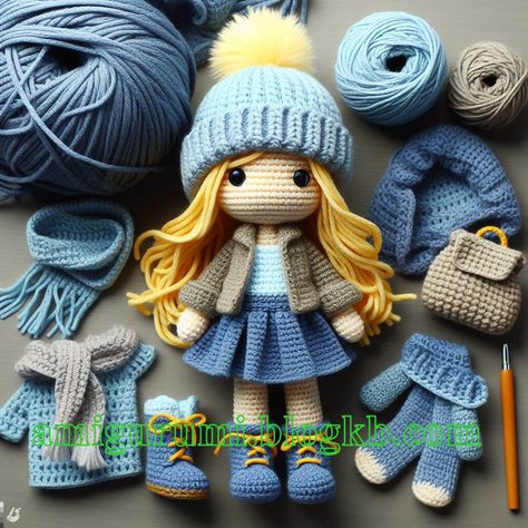 Free Pattern Cute Crochet Lumi Doll Amigurumi Free Pattern - Free Amigurumi Pattern Crochet Doll Clothes Free Pattern, Crochet Beginner, Doll Amigurumi Free Pattern, Crochet Toys Free Patterns, Crochet Doll Tutorial, Crochet Dolls Free Patterns, Amigurumi Animals, Mini Crochet, Crochet Amigurumi Free