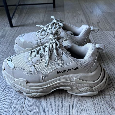 Preowned Authentic Balenciaga Triple S Sneaker in Beige Size 37 Balenciaga, Handbags, Collage, Balenciaga Sneaker, Balenciaga Triple S Sneakers, Balenciaga Shoes, Colour Beige, Balenciaga Triple S, Final Sale