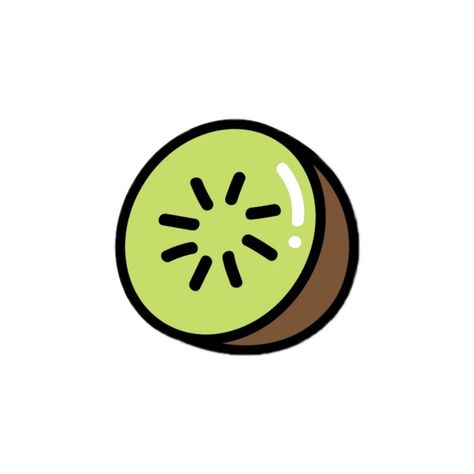 Cute Drawings Of Fruit, Fruit Doodles Easy, Cute Kiwi Drawing, Fruit Drawing Cute, Kiwi Fruit Tattoo, Block Reaction Pic, Kiwi Doodle, Kiwi Fruit Drawing, Kiwi Cartoon