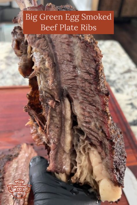 Big Green Egg Smoked Beef Plate Ribs - The BBQ Buddha Big Green Egg Ribs, Green Egg Ribs, Smoked Beef Back Ribs, Beef Plate Ribs, Bbq Beef Ribs, Smoked Beef Ribs, Beef Back Ribs, Bbq Pig, Beef Ribs Recipe