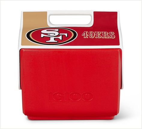 Igloo Limited Edition NFL 7 Qt Decorated Playmates Eco Friendly Insulation, 49ers Logo, San Francisco 49ers Logo, Nfl Football 49ers, Football 49ers, Camping Coolers, Igloo Cooler, Pack Up And Go, 49ers Fans