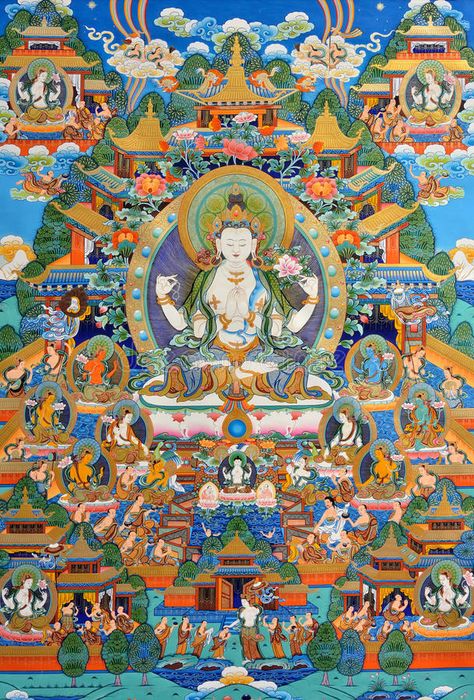 Traditional religion painting of Tibet, China. Tibet culture, traditional artwor , #Aff, #Tibet, #China, #culture, #Traditional, #religion #ad Buddha History, Tibet Culture, Yoga Art Painting, Buddha Symbols, Tibet Art, China Culture, Ancient Paintings, Thangka Painting, Tibetan Art