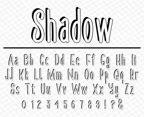 Shadow On Letters, Block Letters With Shadow, Shadow Block Letters, Bubble Letters With Shadow, How To Write Shadow Letters, Fonts With Shadows, Letter Shadowing Alphabet, Shadow Alphabet Letters, Manly Fonts Alphabet