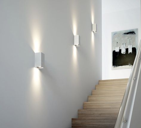 Staircase Wall Lighting, Stairs Lighting, Led Stair Lights, Stairwell Lighting, Stairway Lighting, Led Landscape Lighting, Stair Lights, Step Lighting Outdoor, Wall Lamp Design