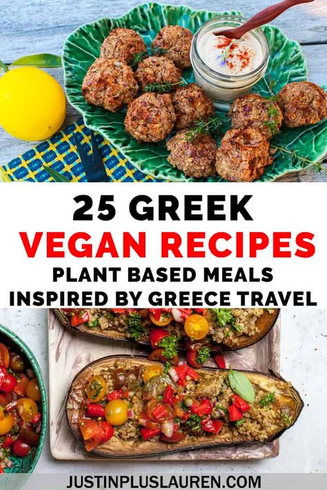 25 Vegan Greek Recipes: The Best Vegan Food Inspired by Greek Cuisine Greek Food Recipes, Vegetarian Greek Recipes, Vegan Greek Recipes, Traditional Greek Food, Vegan Moussaka, Cook Vegetarian, Greek Chickpeas, Vegan Greek, Vegan Recipes Plant Based