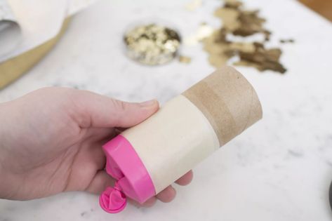 Confetti Cannon Diy, Diy Confetti Cannon, Cannon Craft, Nature Confetti, Diy Cannon, Glitter Cannon, Gender Reveal Poppers, How To Make Confetti, Colorful Scrapbook