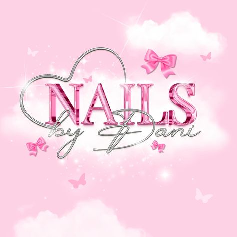 Text Based Logo for ‘Nails by Dani’ 🎀✨ Nail Page Logo, Logo For Nails, Text Based Logo, Page Logo, Instagram Logo Design, Logo Design Illustration, Logo Design Collection, Nail Logo, Tech Branding