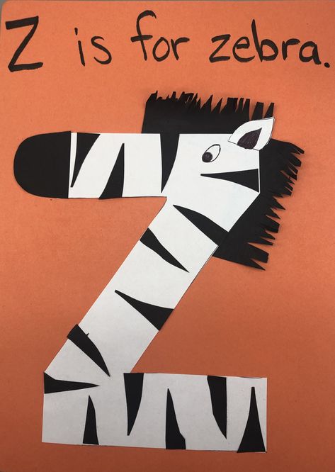 Preschool letter of the week craft- letter z zebra made with white and black construction paper Letter Z Crafts, Zebra Craft, Preschool Letter Crafts, Alphabet Crafts Preschool, Abc Crafts, Alphabet Letter Crafts, Preschool Letter, Zebra Art, K Crafts