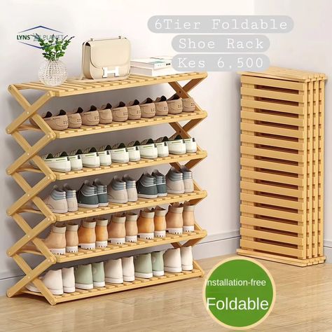 Pallet Shoe Rack, Folding Shoe Rack, Wood Shoe Rack, Diy Shoe Rack, Wooden Shoe Racks, Bamboo Furniture, Diy Cabinets, Entryway Furniture, Shoe Organizer