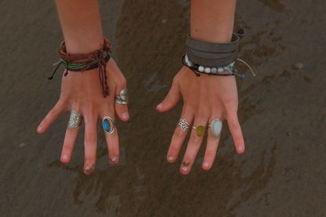 Hands With Rings, Granola, Water