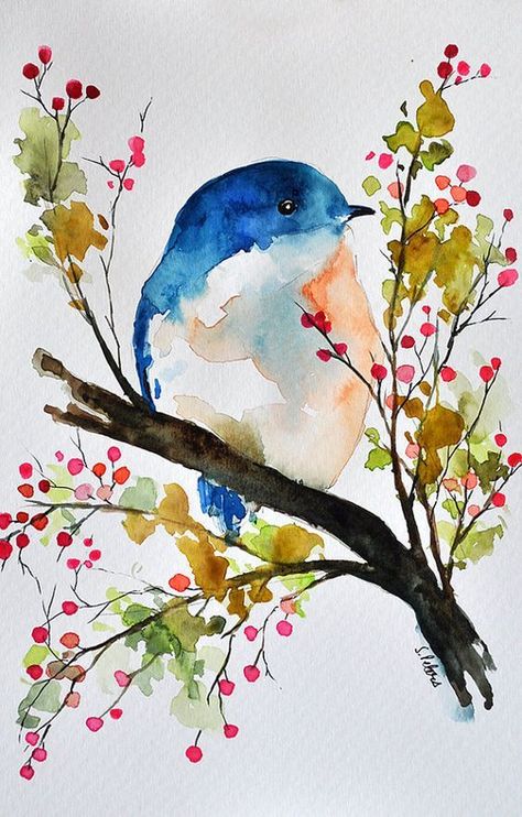 19 Incredibly Beautiful Watercolor Painting Ideas Watercolor Paintings For Beginners, Watercolor Paintings Easy, Cat Air, 수채화 그림, Ink Drawings, Jackson Pollock, Easy Watercolor, Beginner Painting, Watercolor Inspiration