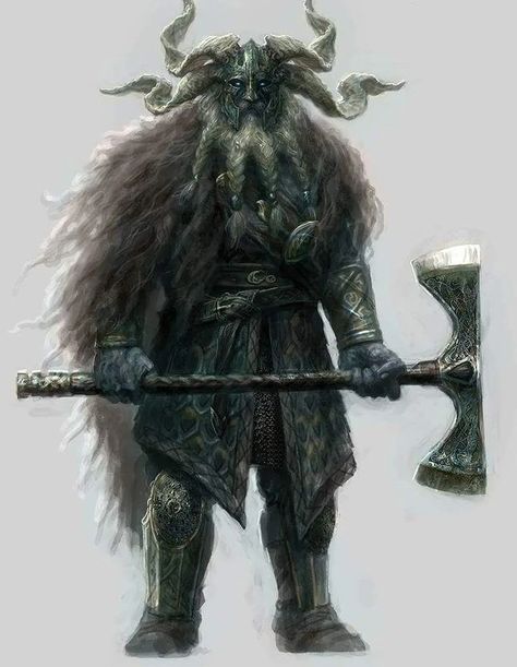 Jarl Storvald | The hanged Three Wiki | Fandom Storm Giant Dnd, Storm Giant Art, Goat Warrior, Half Minotaur, Chris Rahn, Half Giant, Giant Warrior, Viking Gods, Storm Kings Thunder