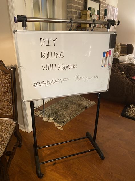 DIY Rolling Whiteboard for Teachers and Students at Home Diy Whiteboard Stand, Rolling Whiteboard, Diy Dry Erase Board, Diy Whiteboard, Whiteboard Stand, Classroom Whiteboard, Orange Office, Mobile Whiteboard, Intervention Specialist