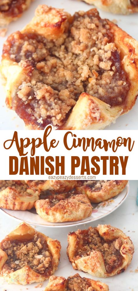 Danish Recipe From Scratch, Danish Recipe Puff Pastry, Apple Danish Recipe, Homemade Danish Recipe, Cinnamon Danish, Apple Danish, Pastries Recipes Dessert, Christmas Cookie Recipes Holiday, Apple Pastry