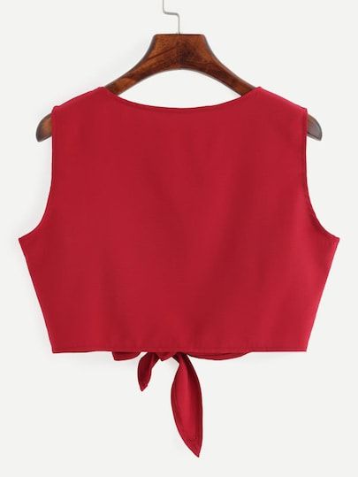 Top Rojo, Choli Dress, Simple Kurta Designs, Look Retro, Top Shein, Diy Fashion Clothing, Tie Crop Top, Women Tank Tops, Crop Top Outfits