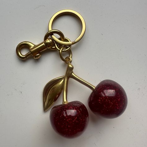 Customise your favourite bag with our golden & red cherry bag charm. Cherry Bag Charm, Cherry Bag, Cherry Charm, Golden Red, Birthday Inspo, Recycling Programs, Red Cherry, Fruit And Veg, Affordable Jewelry