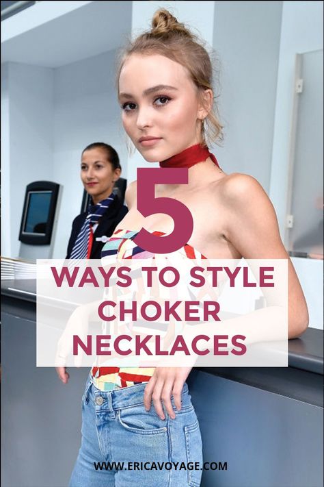 Choker necklaces trend are back: Whether your style is classy, punk, edgy, there’s so many different ways to make this accessory work with your outfit. Classy Punk, Choker Necklace Outfit, Necklace Outfit, 90s Trends, Edgy Accessories, Dressing Sense, Trending Necklaces, Womens Fashion Edgy, Winter Trends