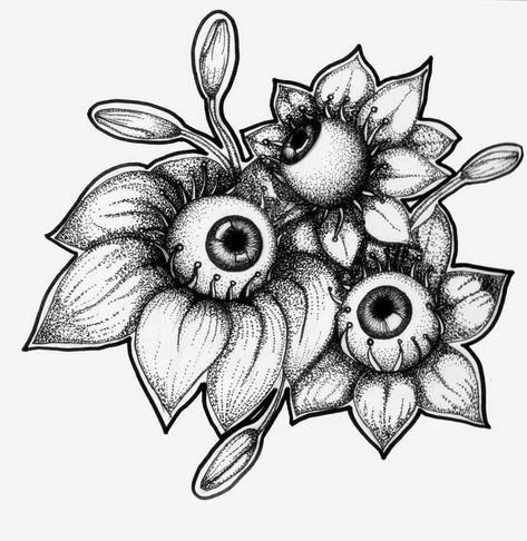 Kunst Tattoos, Trippy Drawings, Art Sketches Doodles, Art Sketches Pencil, Drawing Faces, Halloween Tattoos, My Drawings, Arte Inspo, Creepy Art