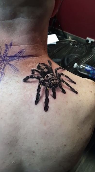 Man's 3D spider tattoo is so realistic it has arachnophobes screaming in horror 3d Spider Tattoo, Spider Tattoos, 3d Spider, Animal Sleeve, Hyper Realism, Animal Sleeve Tattoo, Realism Tattoos, Estilo Cholo, Elbow Tattoos