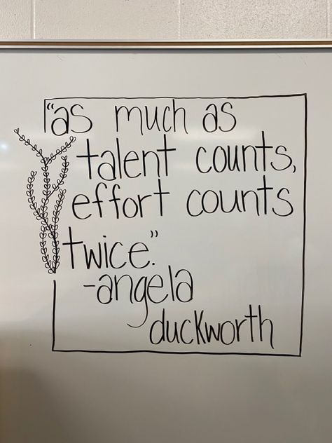 Angela Duckworth Quotes, Cute Whiteboard Quotes, White Board Inspirational Quotes, Motivational White Board Ideas, White Board Quotes Inspiration, Work White Board Ideas, White Board Quotes, Dry Erase Board Drawings, Whiteboard Notes