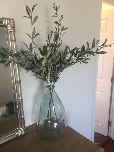 Glass Vase Ideas, Glass Vases Decor Ideas, Clear Vase Decor, Floor Vases Decor, Floor Vase Decor, Glass Floor Vase, Faux Stems, Vase Ideas, Large Glass Vase