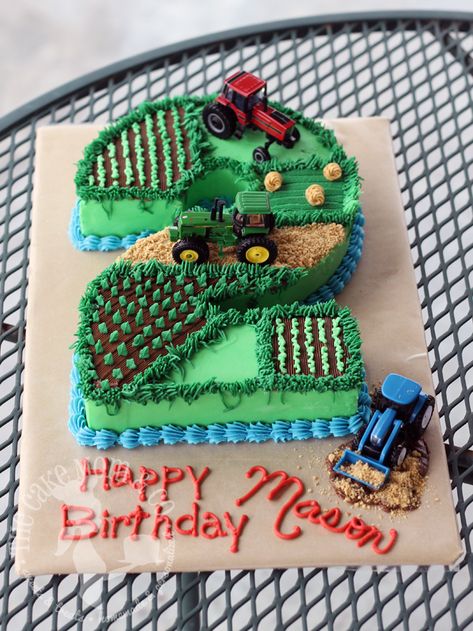 Farmer Boy Number Cake | Boy birthday cake, Farm birthday cakes, Tractor birthday cakes Tractor Field Cake, Farm Theme Bday Cake, 3 Tractor Birthday Cake, Number 4 Tractor Cake, Number 3 Tractor Cake, Farm 2 Birthday, Number Cake Farm Theme, Number 2 Tractor Cake, Simple Tractor Birthday Cake