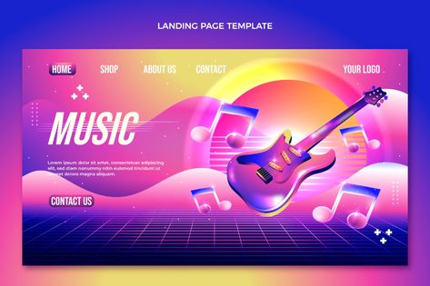 Banners Music, Vector Gradient, Facebook Cover Template, Music Festival Poster, Event Backdrop, Club Flyers, Coupon Design, Music Fest, Music Logo