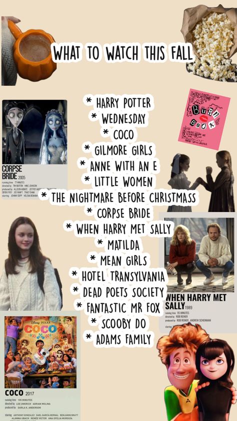 gilmore girls, tim burton, Fall Movies Aesthetic, Fall Movies To Watch, Fox Running, Best New Movies, When Harry Met Sally, Fantastic Mr Fox, What To Watch, Dead Poets Society, Hotel Transylvania