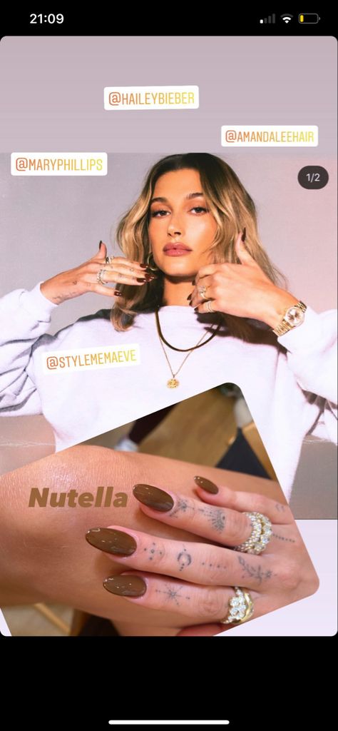 Nail Inspo Celebrity, Hailey Bieber Black Nails, Famous Nails Celebrities, Peggy Gou Nails, Haily Biber Nailart, Bailey Bieber Nails, Hailey Baldwin Nails, Haylie Bieber Nails, Hayley Bieber Nails