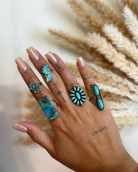 Only a few left 🦋 Turquoise Rings Western, Country Girl Jewelry, Cowgirl Turquoise, Western Jewerly, Turquoise Jewelry Outfit, Western Ideas, Western Fashion Jewelry, Vintage Turquoise Jewelry, Vintage Turquoise Ring