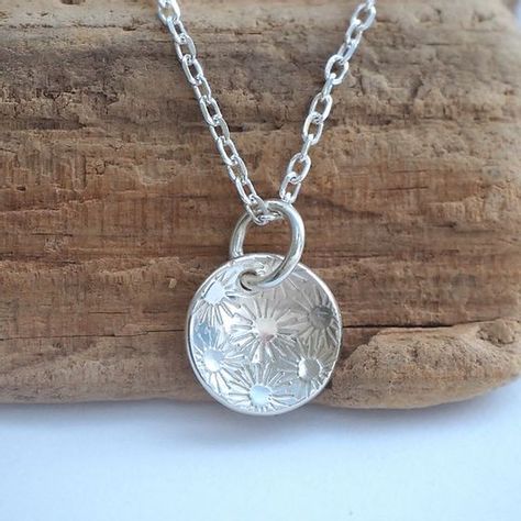 ARC Jewellery, Handmade Silver Jewelry, Creative Designs by ARC Jewellery UK Pebble Jewelry, Silver Metal Clay, Pebble Pendant, Silver Charm Necklace, Daisy Pendant, Silver Flower Necklace, Handmade Silver Jewellery, Daisy Design, Necklace Flower