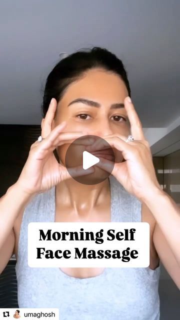 Uma Ghosh | Holistic Beauty Educator on Instagram: "Follow along, but slow down and take your time.  I wanted to pack in as much as possible in this video.   As you all know how much I love a good face massage. This not only lifts my face but also my spirit.   Try it 😊" Face Massage For Men, Face Yoga Exercises Video, How To Massage Your Face, Face Lifting Massage, Face Massages, Face Massage Video, Face Lift Exercises, Yoga Face, Facial Exercise