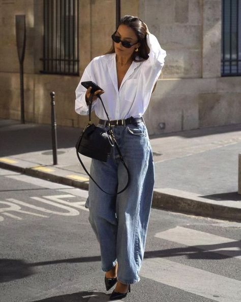 Rok Midi, Fashion 60s, Sandal Tali, Professional Chic, Outfit Chic, Mode Chic, Outfit Jeans, Looks Street Style, Ropa Diy