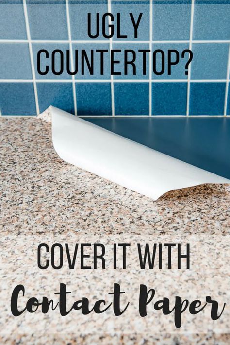 Contact Paper Kitchen, Kitchen Renovation Diy Ideas, Countertop Covers, Ugly Kitchen, Paper Kitchen, Replacing Kitchen Countertops, Diy Organizer, Rustic Country Kitchens, Diy Kitchen Renovation