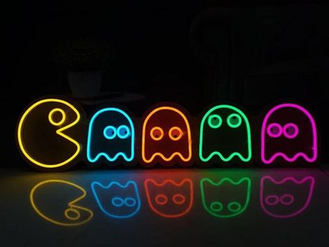 Game Neon Sign, Neon Game, Game Wall Art, Signs For Wedding, Game Wall, Playroom Signs, Nightclub Design, Lights Wedding Decor, Led Logo