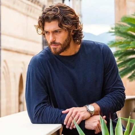 Can Yaman Hair, Can Yaman Hairstyle, Long Wavy Hair Men, Mid Length Hair Men, Half Long Hair, Long Hair Men Style, Long Hair Man, Men Long Hair, Long Hair Men