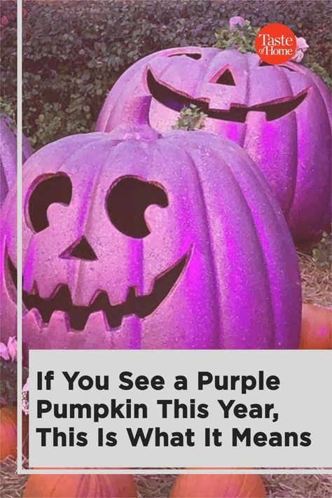 Purple Halloween Decorations, Pumpkin Meaning, How To Make Purple, Teal Pumpkin, Purple Pumpkin, Halloween Pumpkins Painted, Halloween Cans, Purple Cow, Kids Healthy