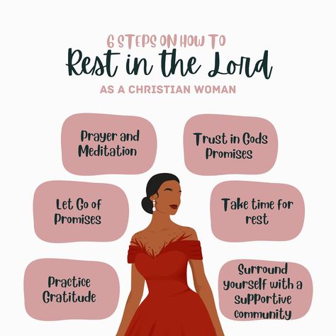 Great morning great morning!! Today for Tip Tuesday we will talk about 6 Steps on how to Rest in God as a Christian Woman: Share this post with 3 people. Comment ⬇️on some ways you find rest in the Lord. 📌Prioritize Prayer and Meditation: Start and end your day with prayer and reflection. This keeps you centered and connected to God’s peace. (Philippians 4:6-7) 📌Trust in God’s Promises: Lean on God’s Word and trust in His promises. Knowing that He is in control can bring immense peace. (Pro... Resting In God, He Is In Control, Rest In God, Rest In The Lord, Sabbath Rest, Faith Journal, Tip Tuesday, Study Ideas, Get Closer To God