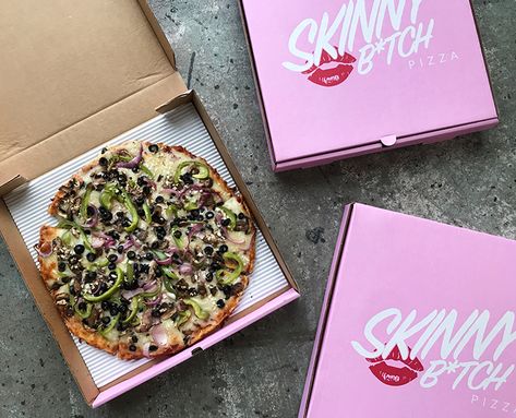 skinny bitch pizza Wedding Party Food, Pizza Roses, Pizza Party Favors, Pink Pizza, Task Ideas, Pizza Project, Pizza Box Design, Food Favors, Red Pizza