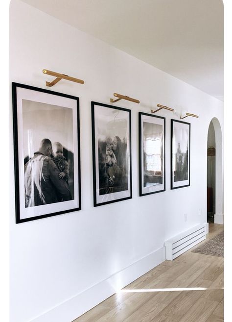 Family Photo Wall Ideas Hallways Hanging Pictures, Gallery Wall Design Ideas, Art And Photo Wall, Hallway Of Pictures, Wall Art Hanging Ideas, Hallway Wall Gallery, Modern Farmhouse Photo Wall, Living Room Wall Decor Ideas Pictures, Bedroom Wall Photos