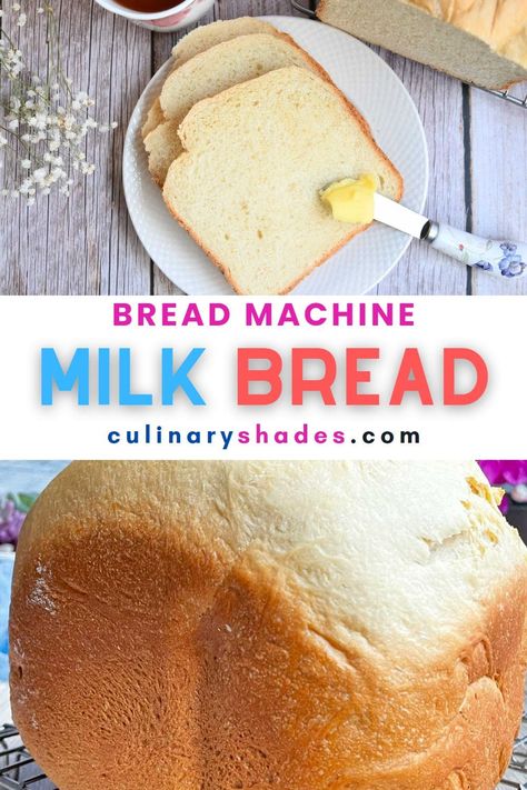 Breadmaker Bread Recipes, Bread In The Bread Machine, White Bread Machine Recipes, Bread Machine Recipes Healthy, Bread Machine Recipes Sweet, Easy Bread Machine Recipes, Best Bread Machine, Fluffy Bread, Milk Bread Recipe